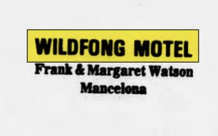 Wildfong Motel (Watsons Motel) - Feb 1975 Ad